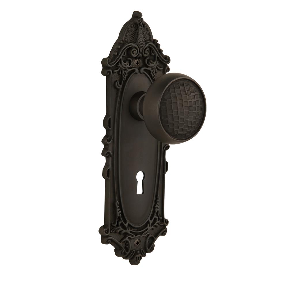 Nostalgic Warehouse VICCRA Mortise Victorian Plate with Craftsman Knob and Keyhole in Oil